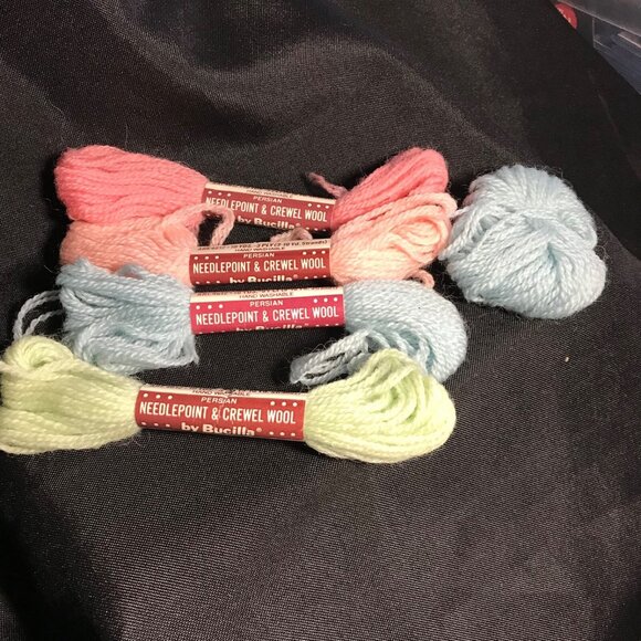 Bucilla Persian Needlepoint & Crewel Wool 3-Ply Pastel Yarn Set of 4 Skeins - Picture 2 of 8